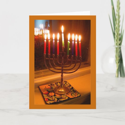 Hannukiah Feiertagskarte (Vorderseite)