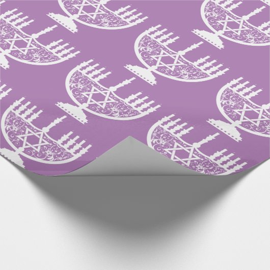 Hannukkah Menorah und Star Geschenkpapier (Ecke)