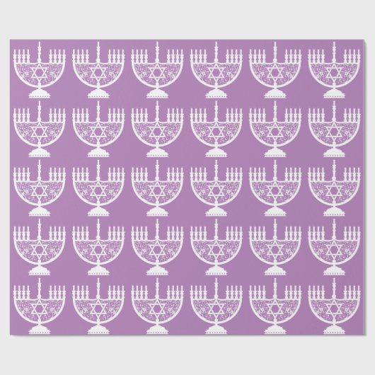 Hannukkah Menorah und Star Geschenkpapier (Flach)
