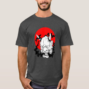 Hannya japanische Yokai-Oger-Maske Oni Harajuku Ar T-Shirt