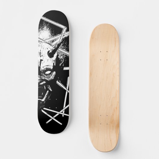 Hannya Mask 8189 - Variant - Schwarz & Weiß Skateboard (Vorderseite)