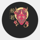 Hannya Mask Runder Aufkleber (Vorderseite)