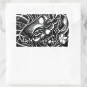 Hannya Mask Tattoo Design Rechteckiger Aufkleber (Tasche)
