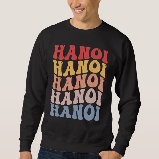 Hanoi City Groovy Retro Sweatshirt (Vorderseite)