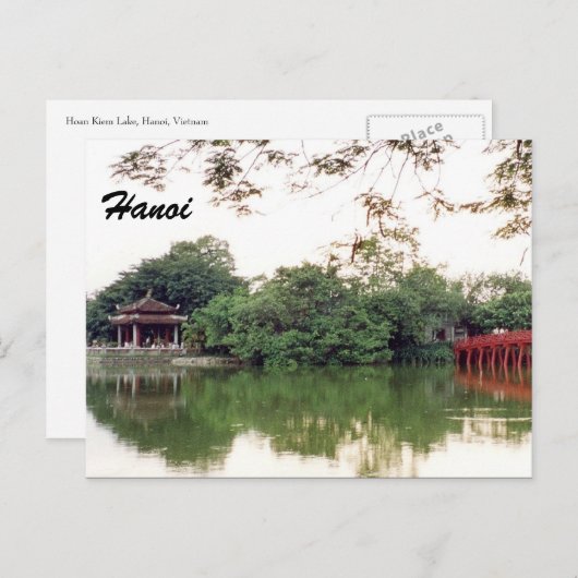 Hanoi Seeblick Postkarte (Vorne/Hinten)