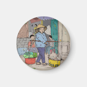 Hanoi Street Hawker Vietnam Magnet