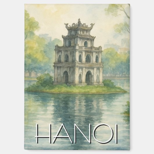 Hanoi Turtle Tower Vietnam Travel Magnet (Vorderseite)