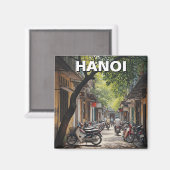 Hanoi Vietnam Alley Travel Magnet (Vorderseite/Rückseite)