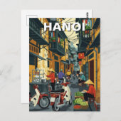 Hanoi Vietnam Alley Travel Postkarte (Vorne/Hinten)