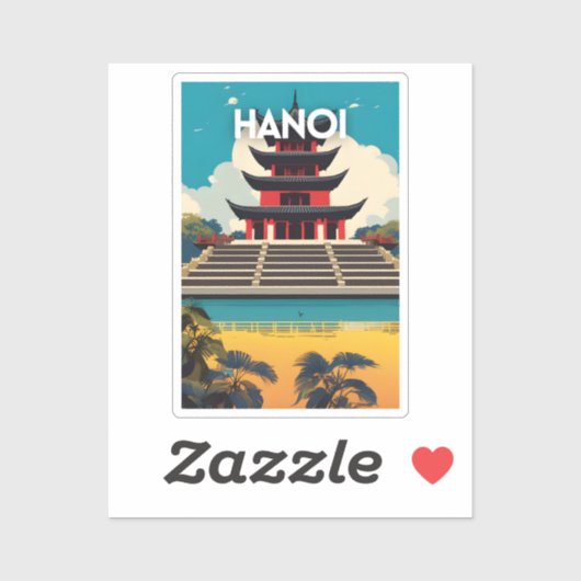 Hanoi Vietnam Aufkleber (Blatt)