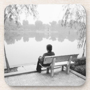 Hanoi Vietnam, Blick auf den Hoan-Kiem-See (NR) Getränkeuntersetzer