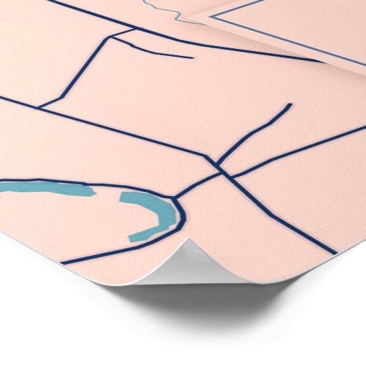 Hanoi - Vietnam Breezy City Map Poster (Ecke)