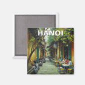 Hanoi Vietnam Café in Alley Magnet (Vorderseite/Rückseite)