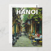 Hanoi Vietnam Café in Alley Postkarte (Vorne/Hinten)
