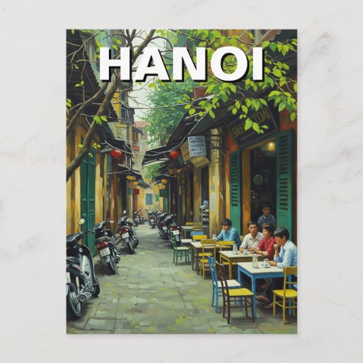 Hanoi Vietnam Café in Alley Postkarte (Vorderseite)