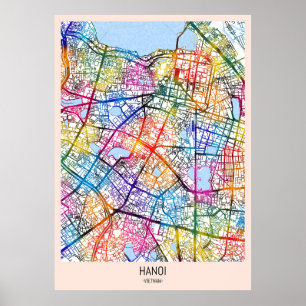 Hanoi Vietnam City Map Poster