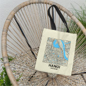 Hanoi, Vietnam, City Map Tote Bag Tragetasche
