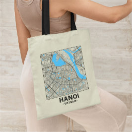 Hanoi, Vietnam, City Map Tote Bag Tragetasche