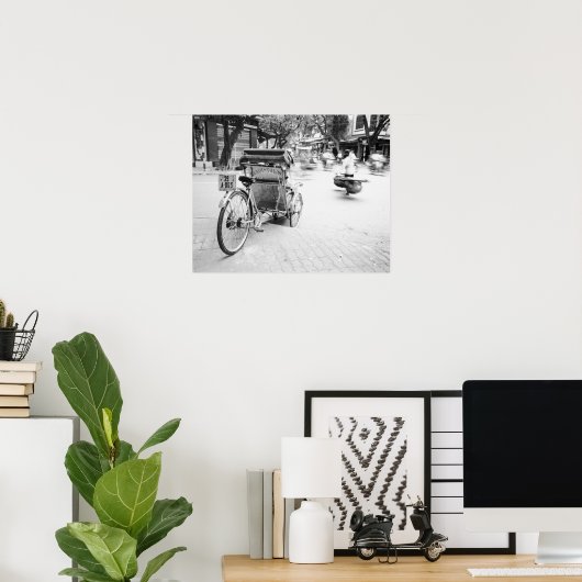 Hanoi Vietnam, Cyclo in Old Hanoi Poster (Heimbüro)