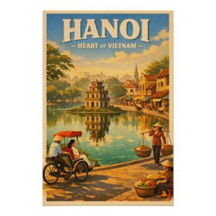 Hanoi, Vietnam, in klassischem Retro-Reiseambiente Poster