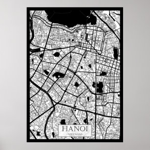 Hanoi Vietnam Karte Poster