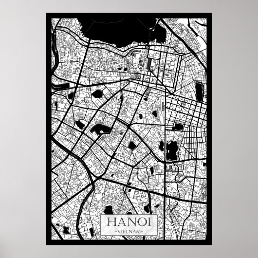 Hanoi Vietnam Karte Poster (Vorne)