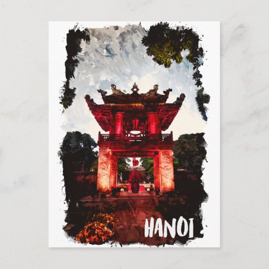 Hanoi Vietnam Literaturtempel Postkarte (Vorderseite)