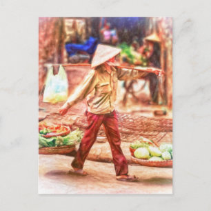 Hanoi Vietnam Market Seller von Shawna Mac Postcar Postkarte