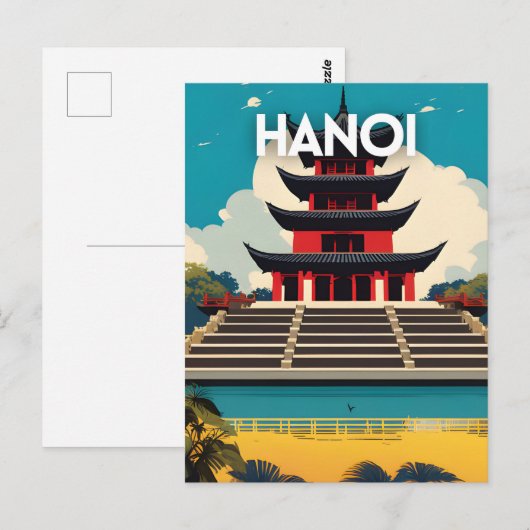 Hanoi Vietnam Postkarte (Vorne/Hinten)