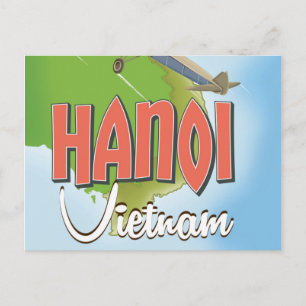 Hanoi Vietnam Reiseposter Postkarte
