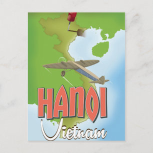 Hanoi Vietnam Reiseposter Postkarte