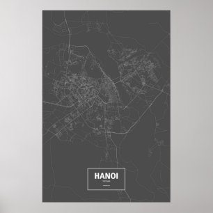Hanoi, Vietnam (schwarz weiß) Poster
