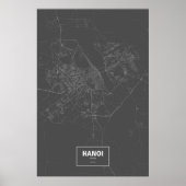 Hanoi, Vietnam (schwarz weiß) Poster (Vorne)