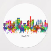 Hanoi Vietnam Skyline Etiketten (Design 1)