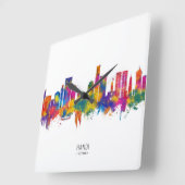 Hanoi Vietnam Skyline Quadratische Wanduhr (Winkel)