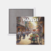 Hanoi Vietnam Street Vendor Magnet (Vorderseite/Rückseite)