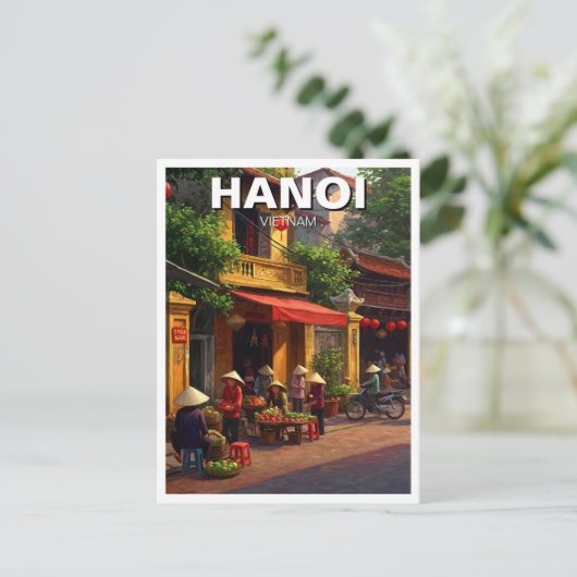 Hanoi Vietnam Travel Postkarte (Stehend Vorderseite)