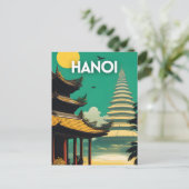 Hanoi Vietnam Travel Postkarte (Stehend Vorderseite)
