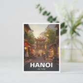 Hanoi Vietnam Travel Postkarte (Stehend Vorderseite)