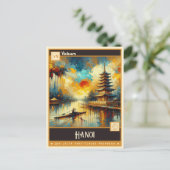 Hanoi, Vietnam | Vintage Malerei Postkarte (Stehend Vorderseite)