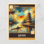 Hanoi, Vietnam | Vintage Malerei Postkarte (Vorderseite)