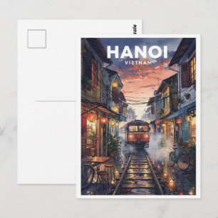 Hanoi Vietnam Vintage Reise Postkarte