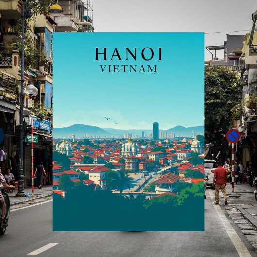 Hanoi, Vietnam Vintage Reisen Kunst, Dichtung und Postkarte