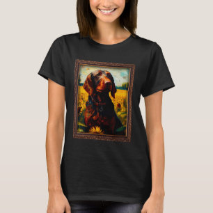 Hanoverian Scenthound Malerei Sonnenblumen Blume M T-Shirt
