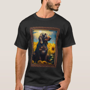 Hanoverian Scenthound Malerei Sonnenblumen Blume M T-Shirt