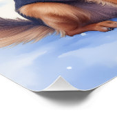 Hanoverian Scenthound Snowy Forest Cabin Santa Hat Poster (Ecke)