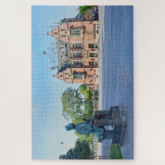 Hans Christlich Andersen Statue, Kopenhagen Dänema Puzzle (Vertikal)