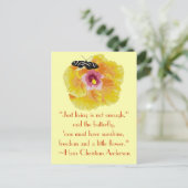 Hans Christlich Anderson Butterfly Zitat Postkarte (Stehend Vorderseite)