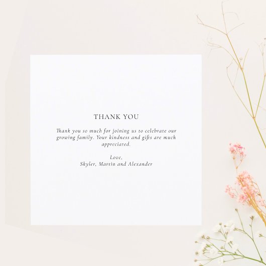 Hans-geschriebene Newborn Foto Collage Vielen Dank Dankeskarte