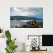 Hans Gude The Jetty in Feste bei Moss Poster (Heimbüro)